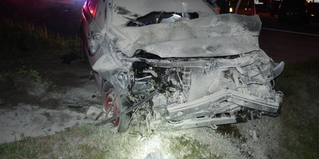 A vehicle allegedly driven by Melanie Esclera, 40, caught fire, police said.