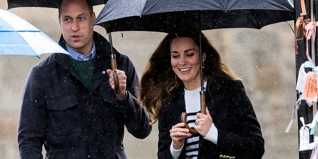 Prince William, Duke of Cambridge and Catherine, Duchess of Cambridge during a visit to the University of St Andrews on May 26, 2021, in St Andrews, Scotland. (Photo by Andy Buchanan - WPA Pool/Getty Images)