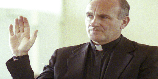 Rev. Richard R. Lavigne, a Roman Catholic priest, pleads guilty in superior court to two counts of indecently assaulting two adolescent boys, in this June 25, 1992 file photo, in Newburyport, Massachusetts. (AP)
