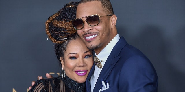 Tameka "Tiny" Cottle and T.I. attend the 51st NAACP Image Awards at the Pasadena Civic Auditorium on February 22, 2020, in Pasadena, Calif. (Photo by Aaron J. Thornton/FilmMagic)