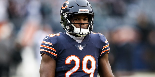 Tarik Cohen #29 of the Chicago Bears warms up before the NFC Wild Card Playoff game against the Philadelphia Eagles at Soldier Field on January 06, 2019