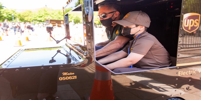 Mateo Toscano delivering UPS packages in Stockton, California.
