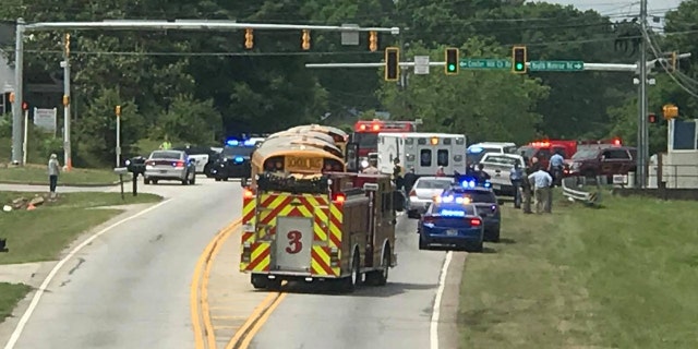 Rescue crews respond to the scene Wednesday in Walton County.