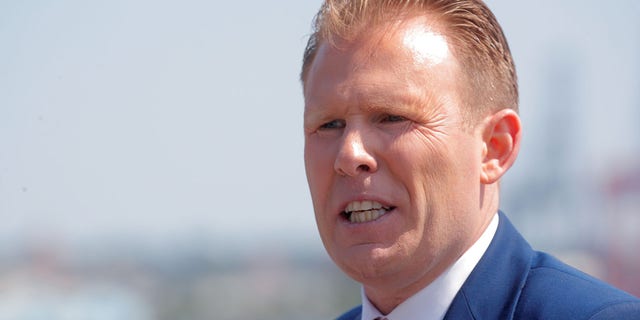 Andrew Giuliani, the son of former New York City Mayor Rudolph Giuliani, speaks during a news conference to launch his Republican campaign for governor of New York in 2022 in Manhattan May 18, 2021.  