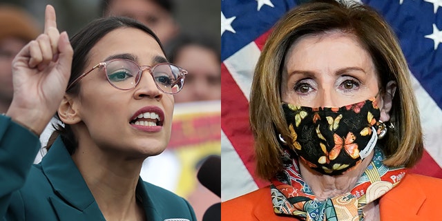 Reps. Alexandria Ocasio-Cortez and Nancy Pelosi