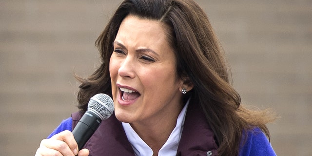 Michigan Gov. Gretchen Whitmer speaking in Oct. 2020.