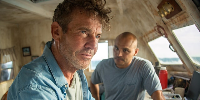 (L-R) Dennis Quaid as Captain Wade Malloy, Jimmy Gonzales as Omar in ‘Blue Miracle.’