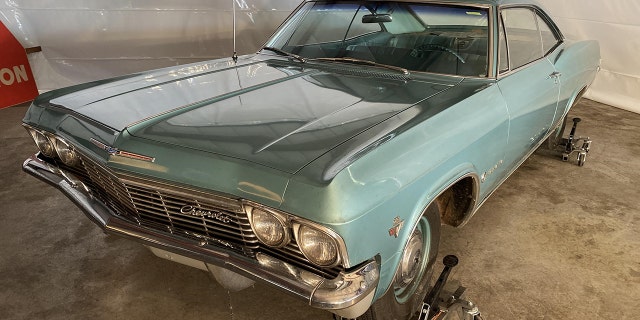 The 1965 Chevrolet Impala used by Duane Earl Pope during the robbery of the Farmer's State Bank in Big Springs, Neb.