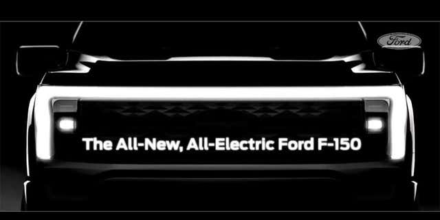 Ford has teased the front-end design of the electric F-150 Lightning.