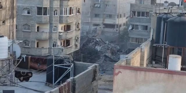 A residential tower in Gaza was obliterated by an airstrike on May 16. 