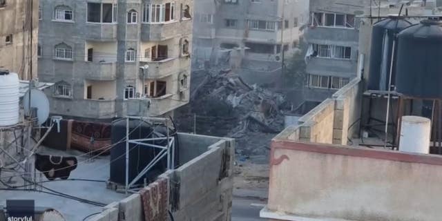 A residential tower in Gaza was obliterated by an airstrike on May 16.