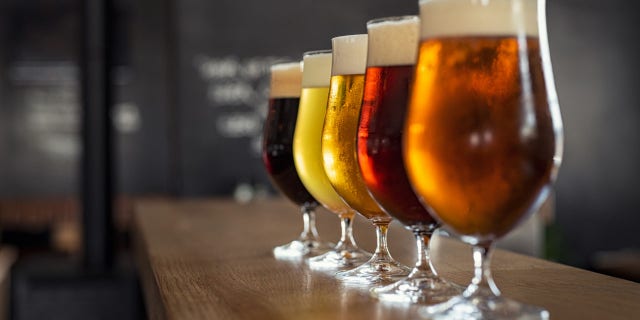 Draught beer in glasses