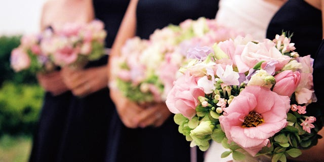 Bridesmaids with flowers
