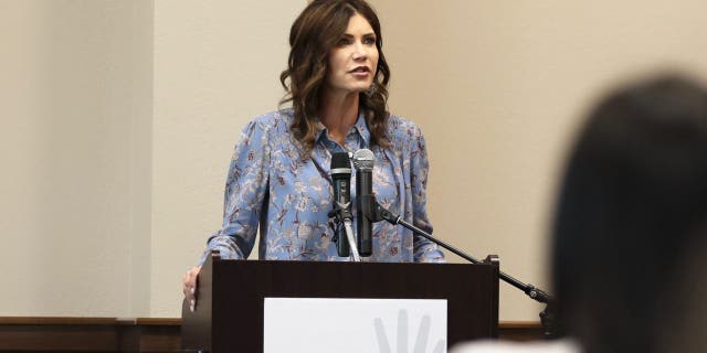South Dakota Gov. Kristi Noem speaks at a Stronger Families Together event on May 11, 2021. (Photo courtesy of Noem's office)
