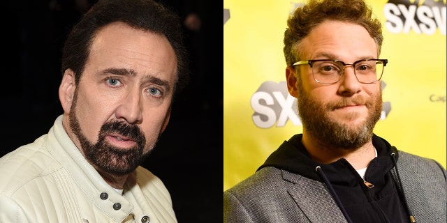 Seth Rogen, right, recalled a time where Nicolas Cage left a dinner after Rogen shot down his character pitch.