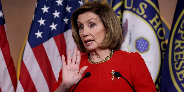 House Speaker Nancy Pelosi (D-CA), holds her weekly press conference in the United States Capitol in Washington, U.S., May 13, 2021. REUTERS/Evelyn Hockstein