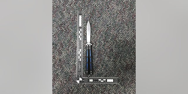 A man allegedly threatened officers with a butterfly knife.  (Portland Police Department)