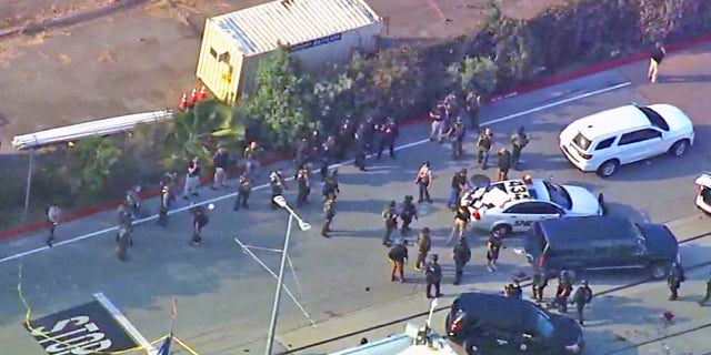 The scene outside the site of Wednesday's shooting. (KGO)