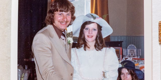 Adrian Hutson and Joanne Markham are pictured on their wedding day, June 28, 1975.