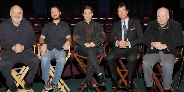 Attending the 25th anniversary interview of "Stand By Me" are, from left, director Rob Reiner and actors Wil Wheaton, Corey Feldman, Jerry O'Connell and Richard Dreyfuss.