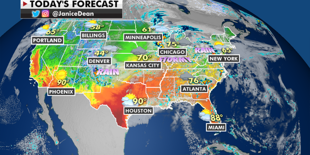 The national forecast for Monday, May 3. (Fox News)