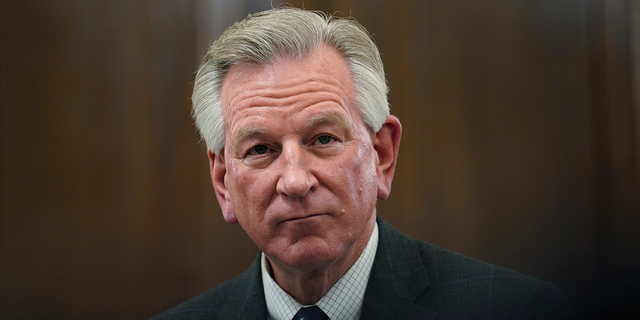 Sen. Tommy Tuberville, R-Ala., listens during a Senate Agriculture, Nutrition, and Forestry Committee hearing on Capitol Hill in Washington, Thursday, March 11, 2021, on climate change. (AP Photo/Susan Walsh)