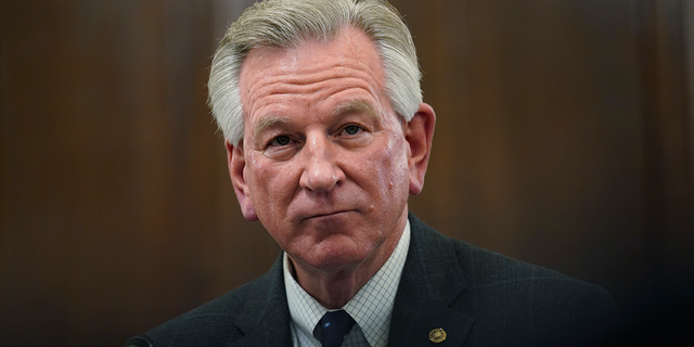 Sen. Tommy Tuberville, R-Ala., listens during a Senate Agriculture, Nutrition, and Forestry Committee hearing on Capitol Hill in Washington, Thursday, March 11, 2021, on climate change. (AP Photo/Susan Walsh)