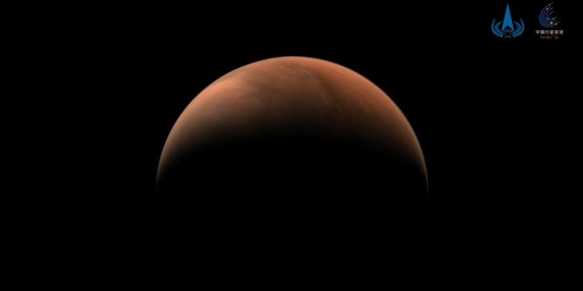 Photo taken on March 18, 2021 shows an image of Mars captured by China's Tianwen-1 probe. (CNSA/Handout via Xinhua)