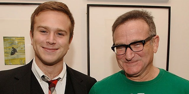 Zak Williams (L) and his father Robin Williams (R)