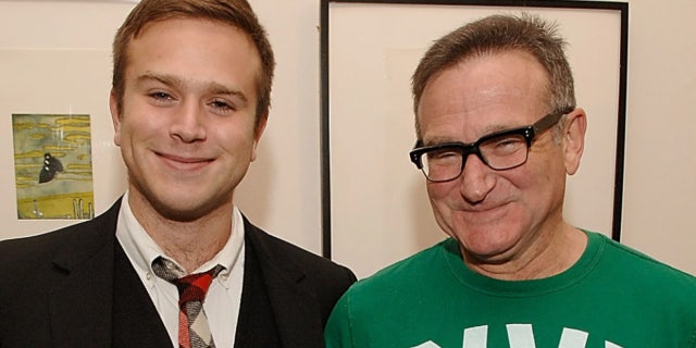 Zak Williams (L) and his father Robin Williams (R)