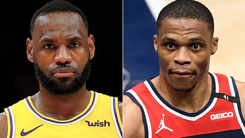 LeBron James reacts to fan dumping popcorn on Russell Westbrook: 'There's no excuse!'