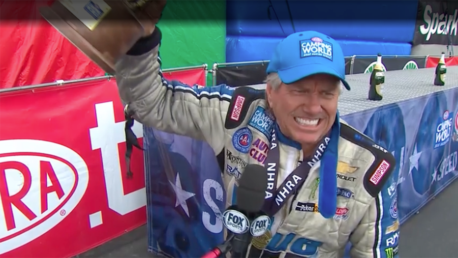 72-year-old John Force wins NHRA four-wide drag race