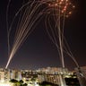 Israel's Iron Dome anti-missile system intercepts rockets launched from the Gaza Strip toward Israel, as seen from Ashkelon, Israel, May 11, 2021. (REUTERS/Nir Elias)