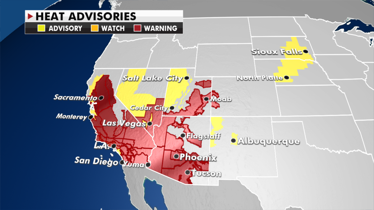 Heat advisories currently in effect. (Fox News)