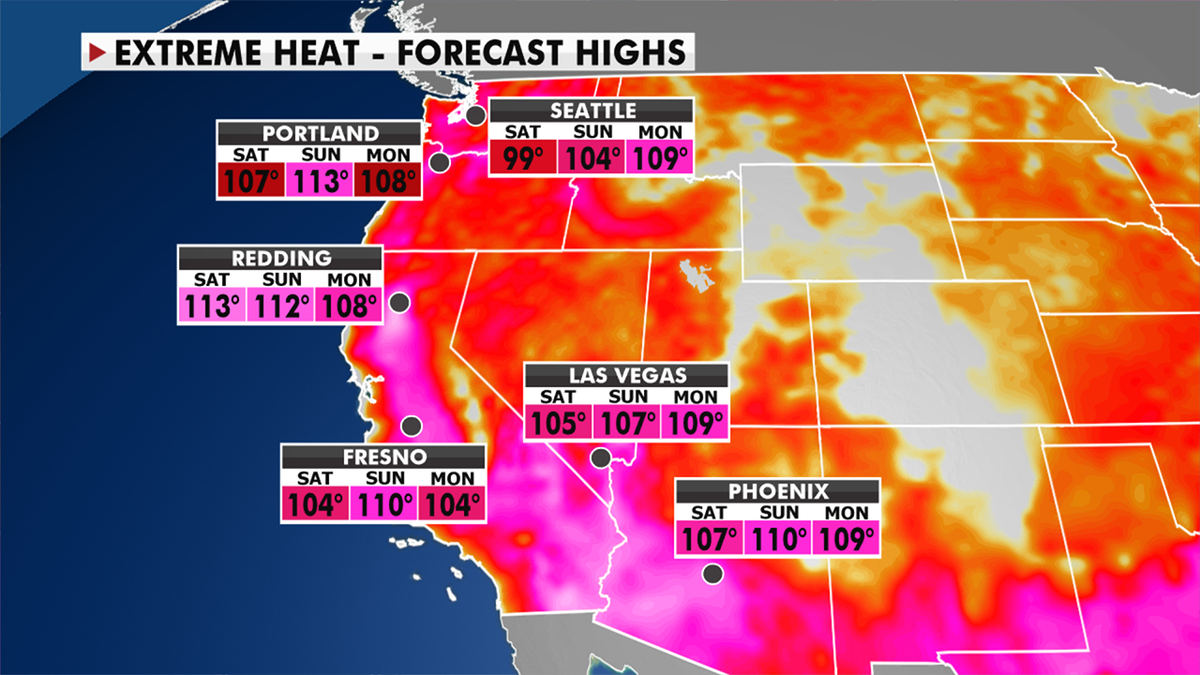 Excessive Heat Warnings are in effect across the Pacific Northwest