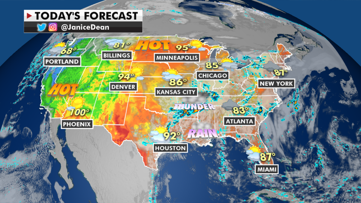 The national forecast for Tuesday, June 8. (Fox News)