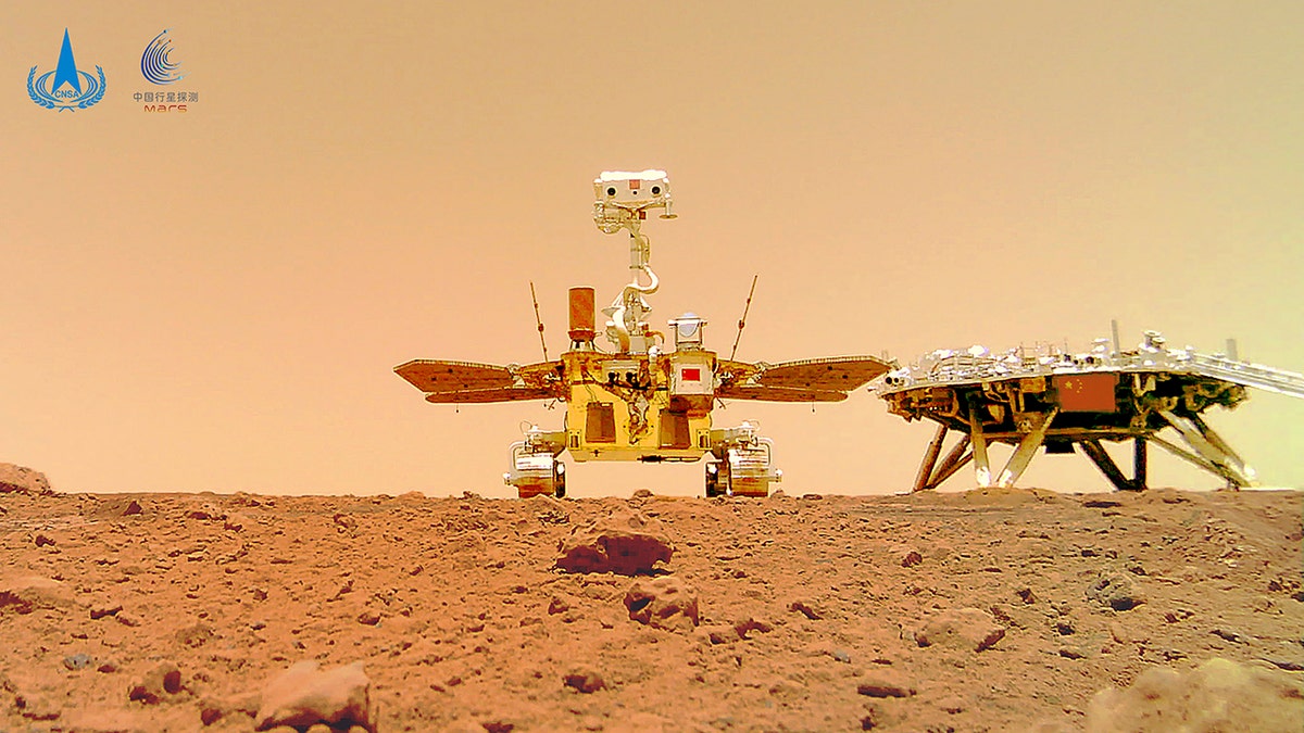 A Chinese mars rover pictured on the Martian surface