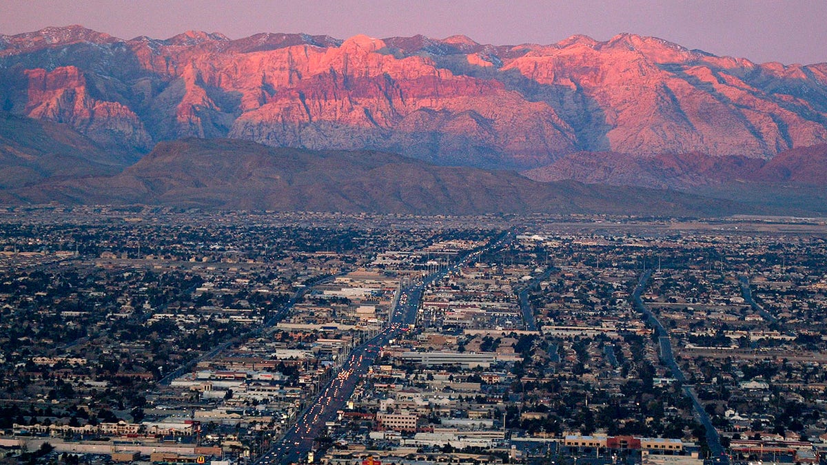Las Vegas valley looking west toward mountains