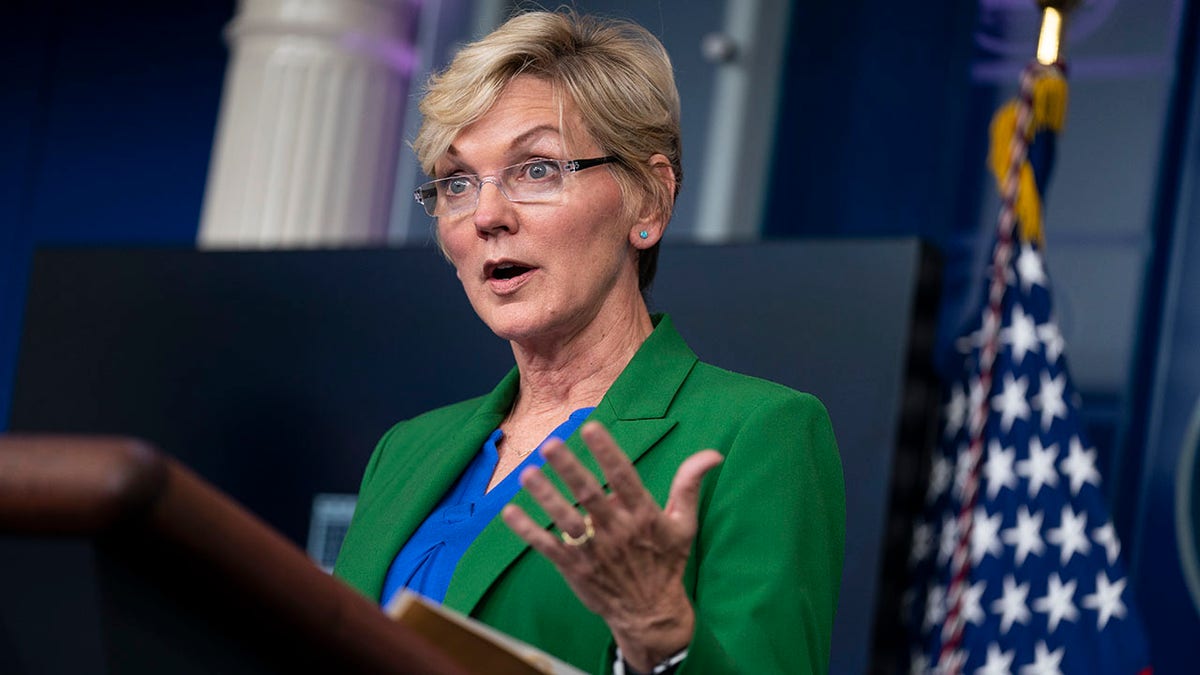 FILE - In this May 11, 2021 file photo Energy Secretary Jennifer Granholm speaks during a press briefing at the White House in Washington. The damned-if-you-pay-damned-if-you-don’t dilemma on ransomware payments has left U.S. officials fumbling about how to respond. While the Biden administration 