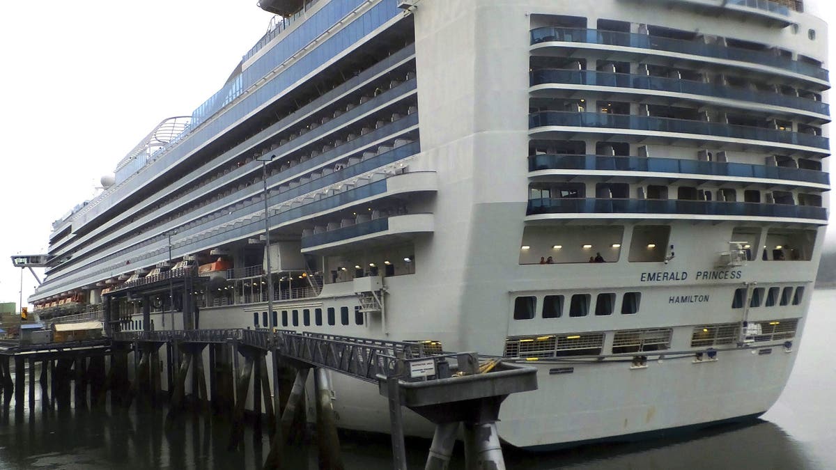 This file photo shows the Emerald Princess cruise ship docked in Juneau, Alaska. A federal judge on Thursday, June 3, 2021, in Juneau, Alaska, sentenced Kenneth Manzanares charged with first-degree murder to 30 years in prison for the beating death of his wife, Kristy Manzanares while aboard the ship.