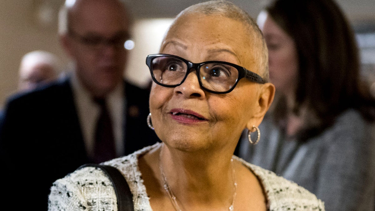 Rep. Bonnie Watson Coleman, D-N.J., leaves the House Democrats' caucus meeting in the Capitol on Wednesday, March 6, 2019. Watson Coleman panned the reported details of a potential police reform compromise in a Wednesday statement. (Photo By Bill Clark/CQ Roll Call)