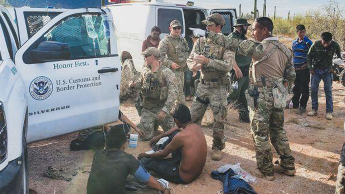 A group of migrants who rescued by border patrol agents last week.