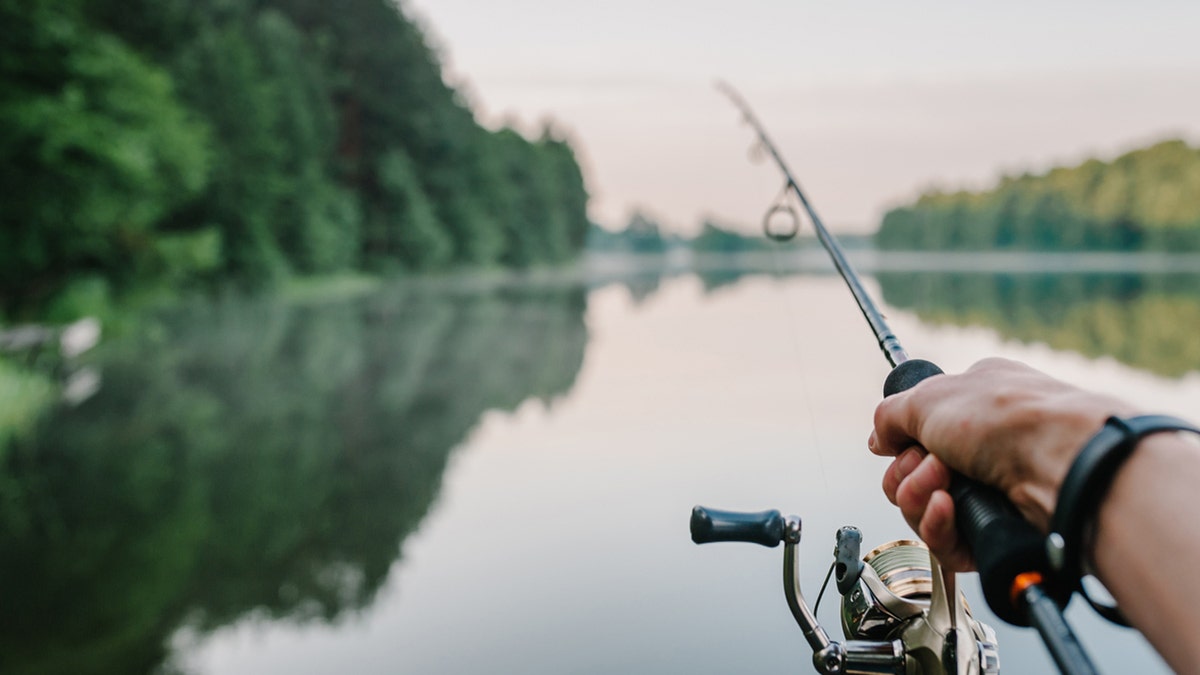 A picture of a person fishing