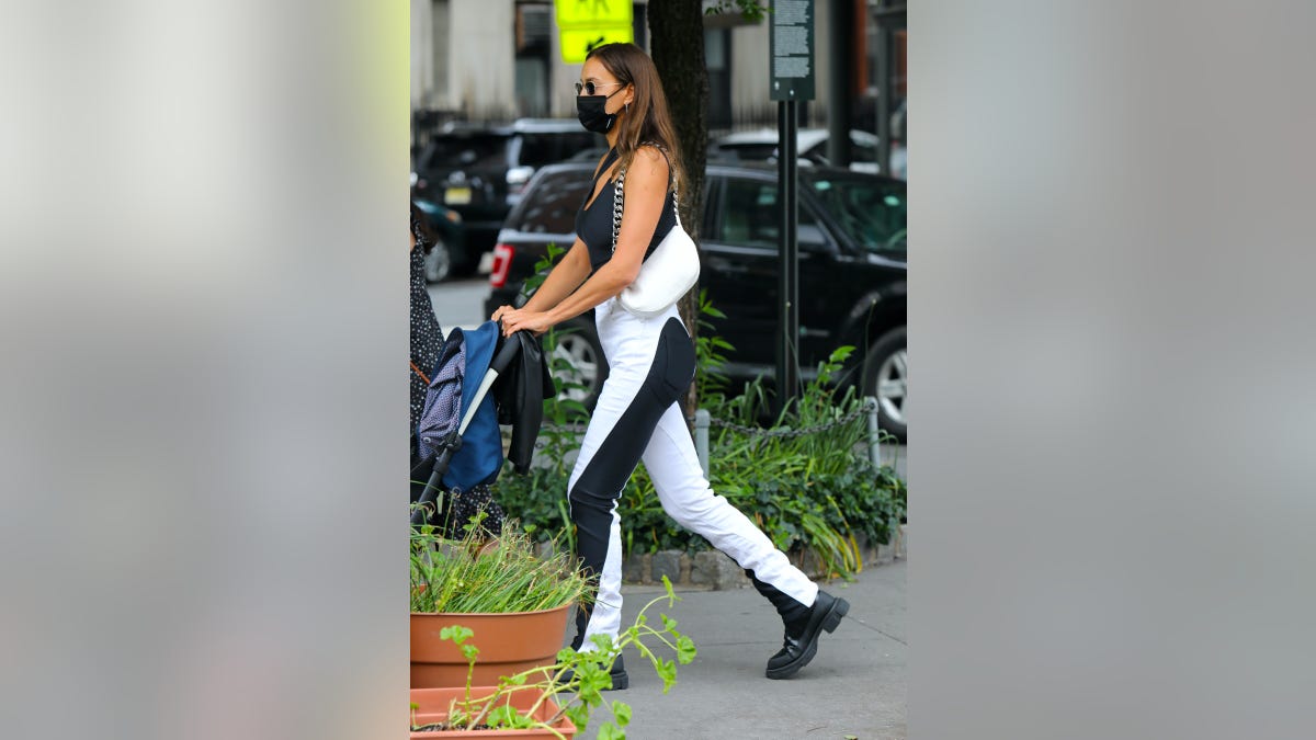 Irina Shayk wears Mugler's thong jeans out in NYC