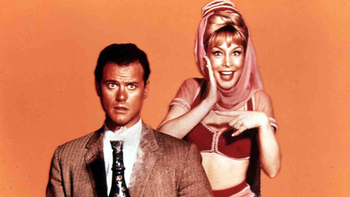 Barbara Eden and "I Dream of Jeannie" co-star Larry Hagman
