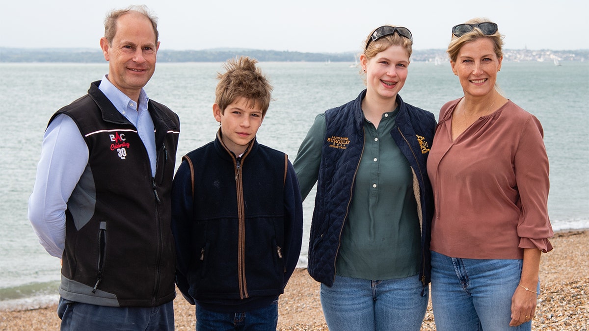 Prince Edward, Earl of Wessex, Sophie, Countess of Wessex with their children James, Viscount Severn and Lady Louise Windsor.