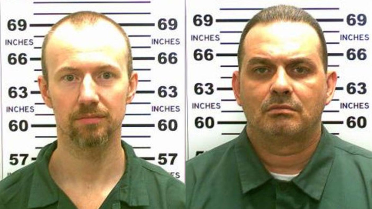 Convicted murderers David Sweat (L) 34, and Richard Matt, 48. They escaped from the maximum-security prison on June 6, 2015, using power tools and going through a manhole. 