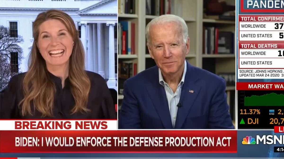 MSNBC's Nicolle Wallace interviews Joe Biden during his 2020 campaign.