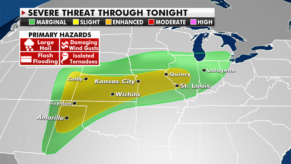 Severe storms and flooding will threaten Central Plains and Midwest