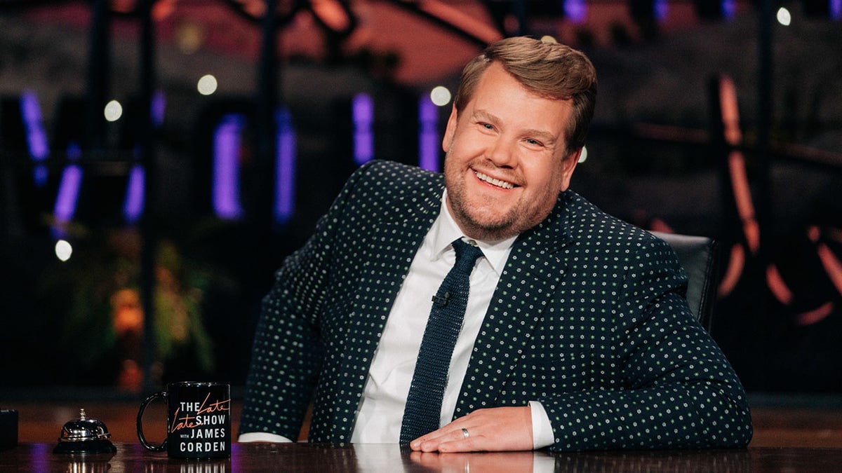James Corden smiling on his show